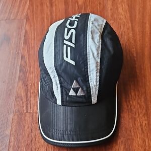 Vintage Fischer Sports 5-Panel Performance Hat - Black/White - Unisex